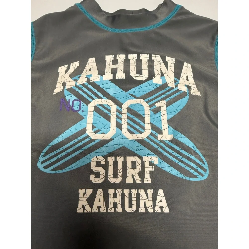 Carter's Kahuna Surf Gray Short Sleeve Rash Guard Swim Shirt Boys 3T